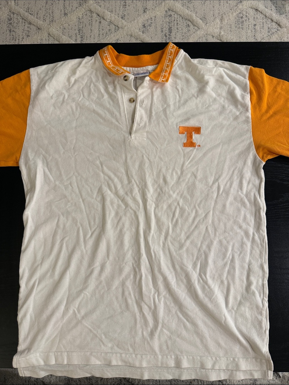 Tennessee Vols White & Orange Short Sleeve Polo Shirt